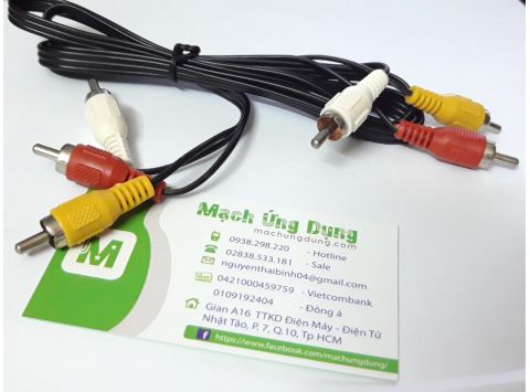 Dây AV 6 Đầu Bông Sen Đen 1.3m